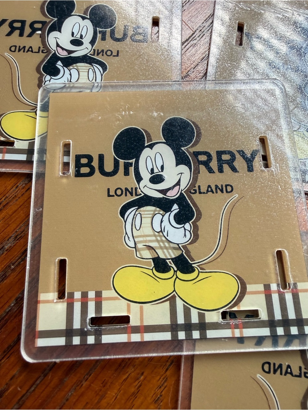 Vintage Mickey Mouse Burberry coasters 4 in set